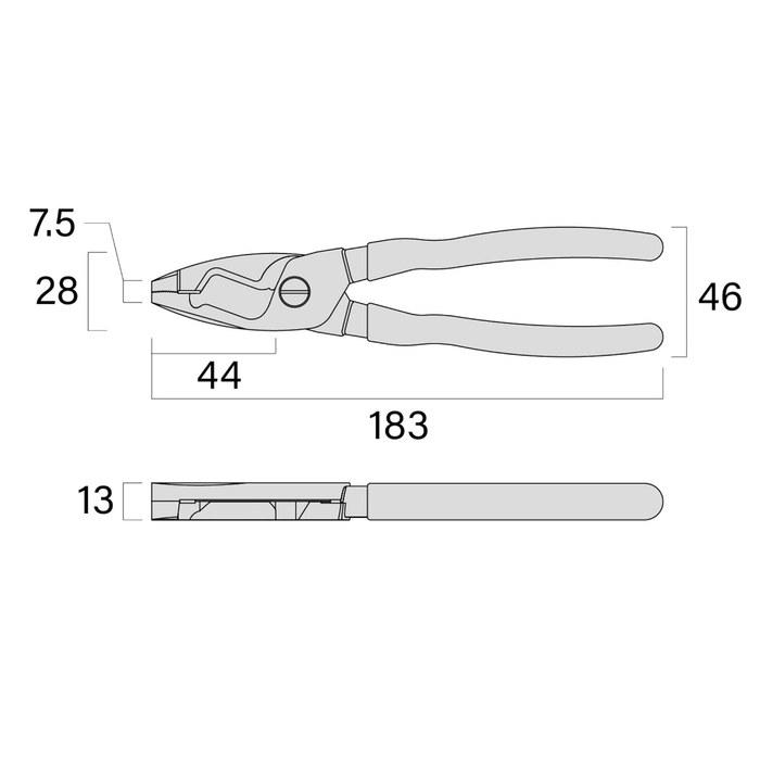 Fujiya Cable Pliers Black & Gold 175mm 6050-175BG