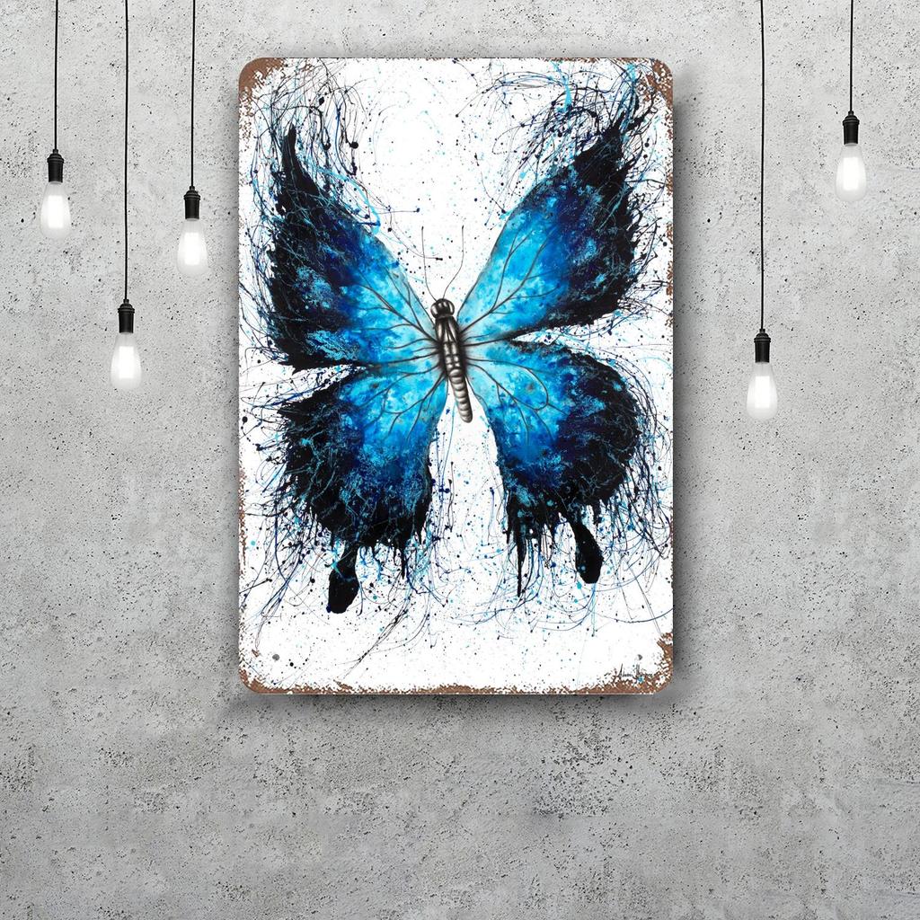 butterfly Decor Vintage Metal Signs Tin Signs Captain Poster Decor for Bar Pub Club Man Cave Wall Decoration