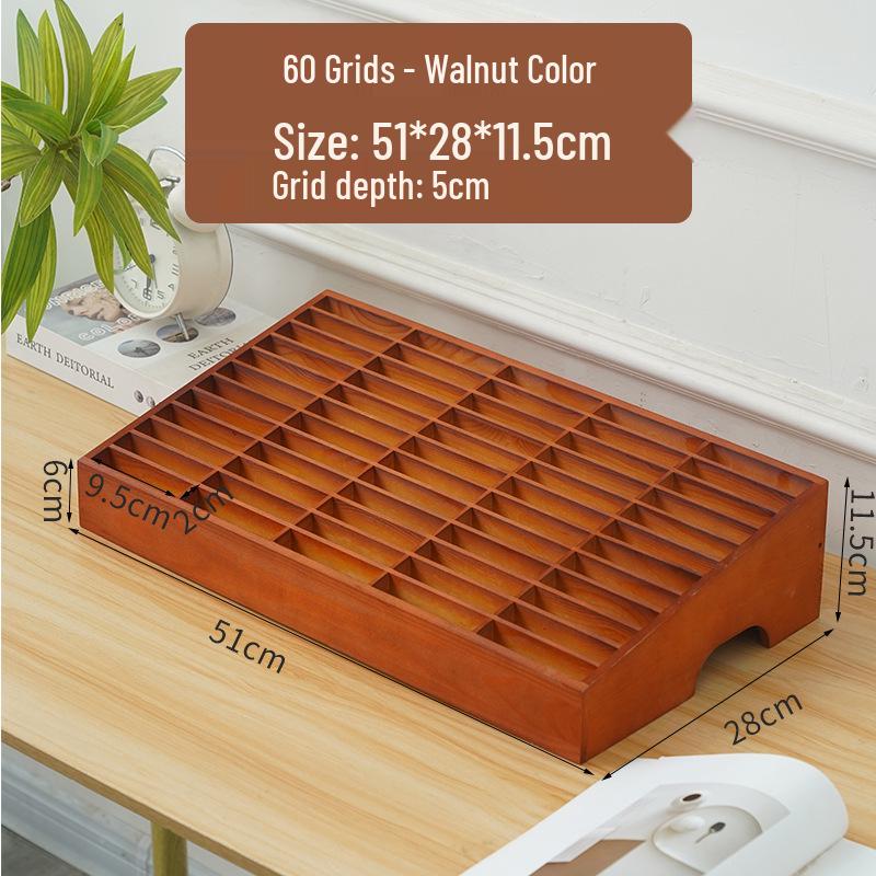 Wooden Multi-Compartment Phone & Office Storage Box