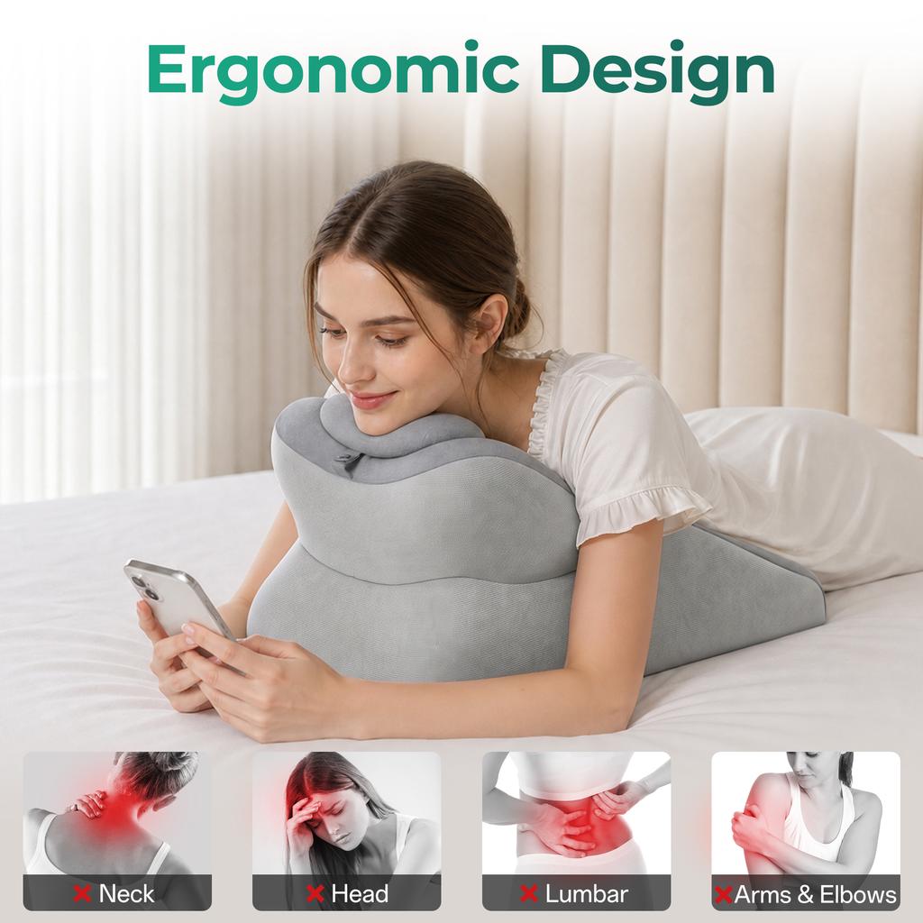 Sex Pillow for Couples – 27° Intimate Wedge Pillow, Memory Foam, for Intimate Positions & Sex Positions, Washable, Couple Pillow, Grey