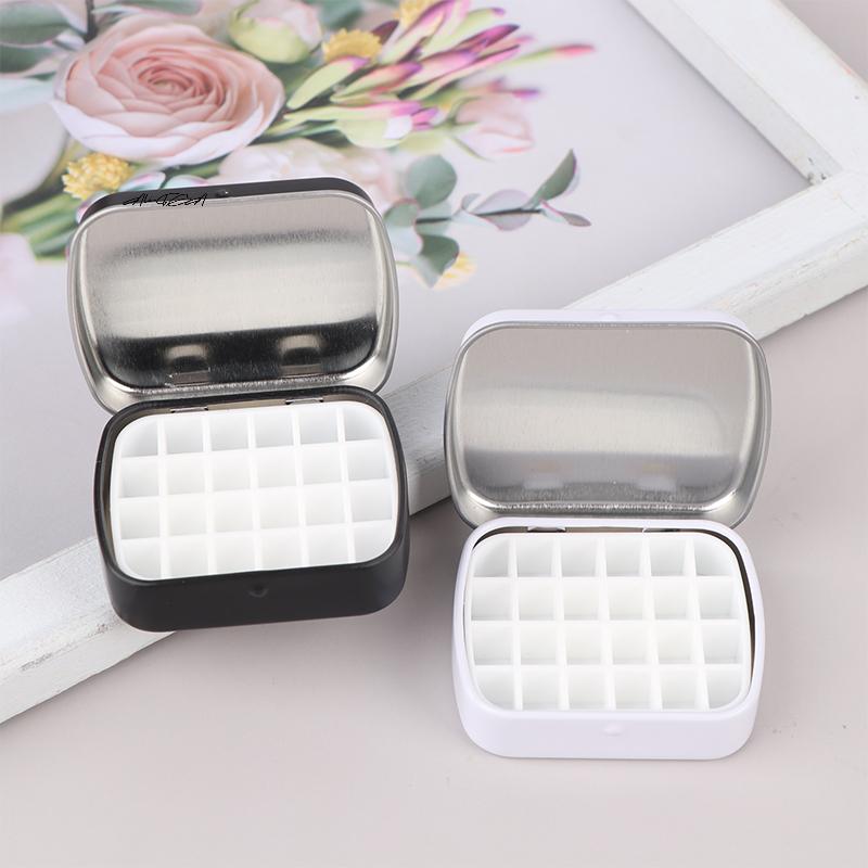 Portable Mini Paint Palette Empty Watercolor Tin Box with 12/24 Grids Travel Painting Tray Art Supplies