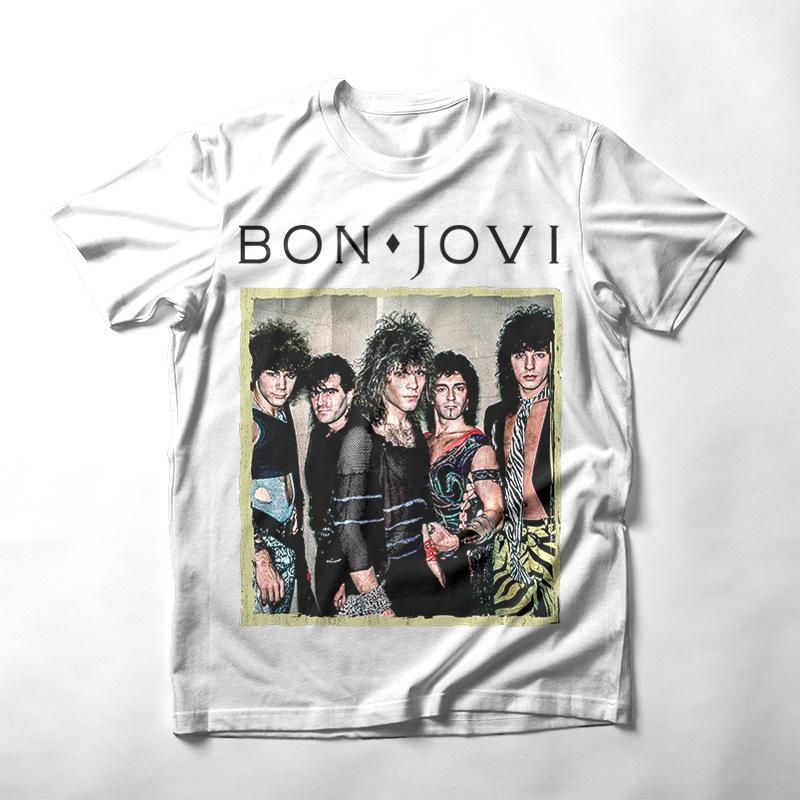 

American Retro American Rock Band Rock Style Printed ShortSleeved Vintage Summer Trendy Unisexs Womens Ins Pure Cotton TShirt M
