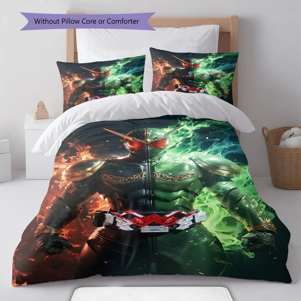 Kamen Rider Cool Armor Style Bedding Set Anime Duvet Cover Polyester Soft Comforter Bedroom Set -QJY