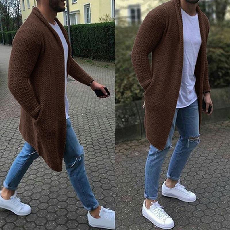 Men's Sweater 2026 Fashion Sweater Long Sleeve Oversized Cardigan Knitted Sweater