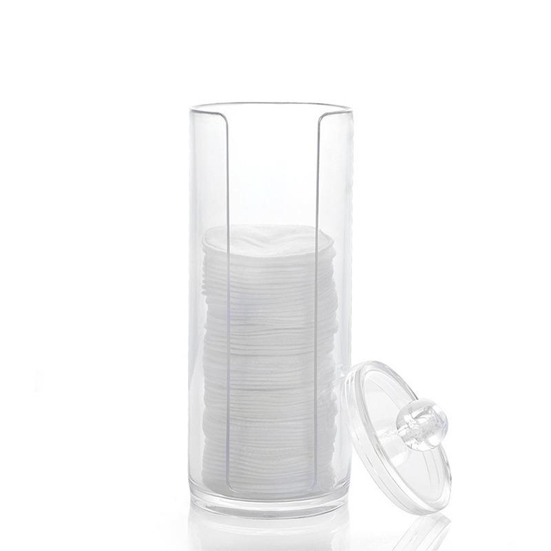 Cosmetics Storage Box Makeup Organizer Bathroom Jar Cotton Swab Cotton Pad Jewelry Round Plastic Box Storage Container#ww