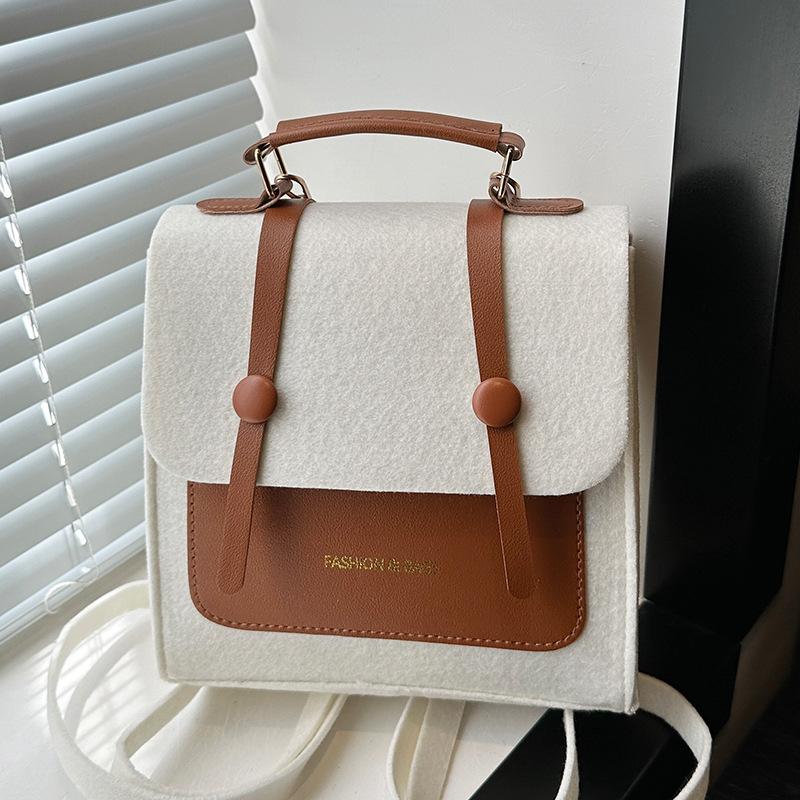 

High sense niche bag women 2025 new trendy fashion messenger bag women ins college students class bag белый