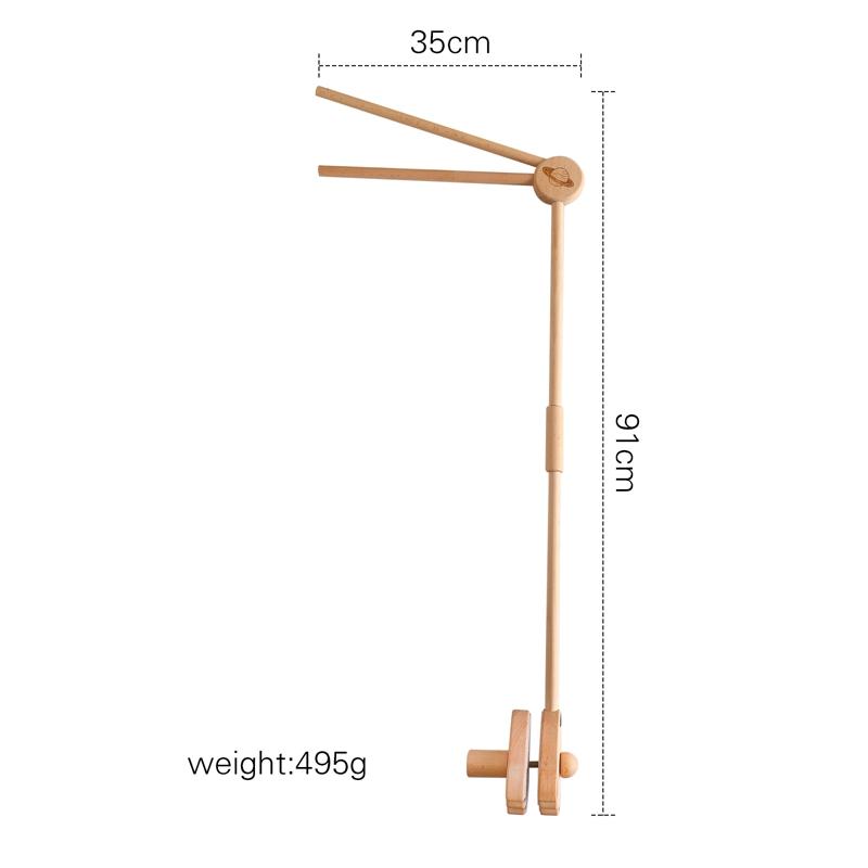 Baby Wooden Bed Bell Bracket Mobile Hanging Rattle Toys Crib Bracket Hanger Baby Crib Mobile Bed Bell Toy Holder Arm Bracket