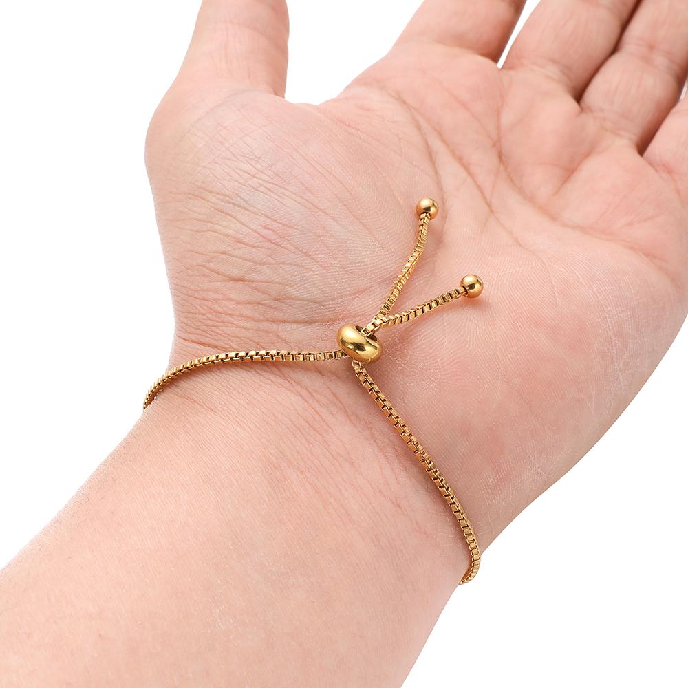 3pcs Stainless Steel Box Chain Adjustable Bracelet Connectors for DIY Bracelets Charms Accessories Jewelry Making Findings