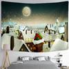 Snow Covered House Tapestry Wall Hanging Christmas Festival Natural Landscape Art Background Cloth Home Decor