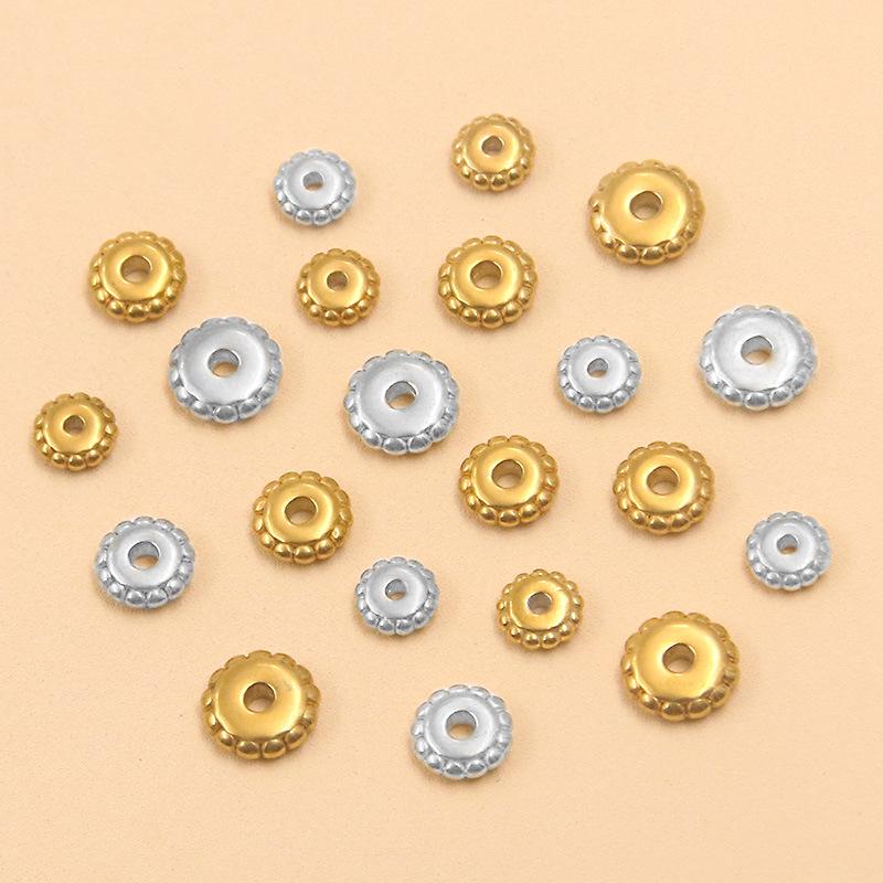 567mm DIY Stainless Steel Hollow Round Spacer Beads - 2 Colors for Jewelry Making