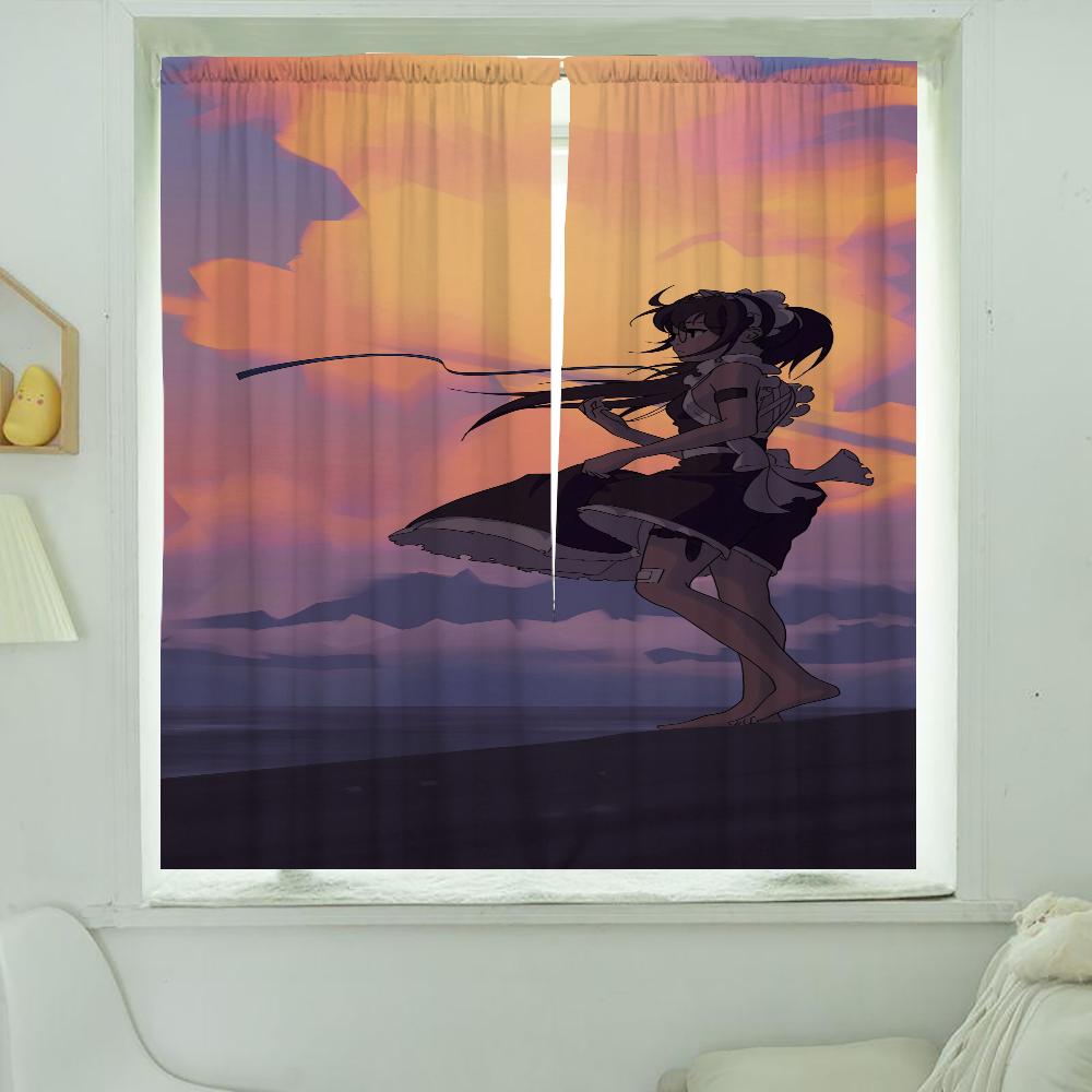 Home Interior Kitchen Curtains for Living Room 2 Pieces Blackout Curtains Door Curtain Young Girls Partition Bedroom Decoration