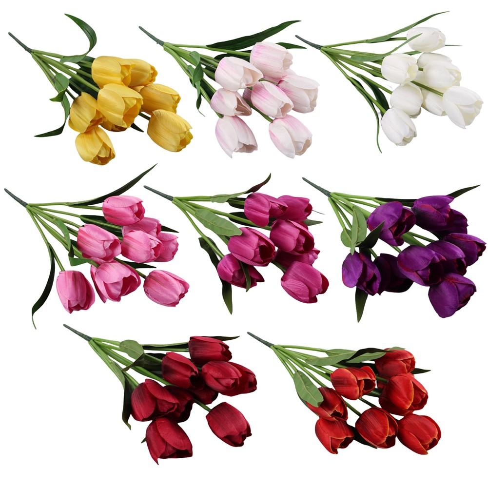 

Wedding Fake Tulips Fake Tulips Heads Artificial Flowers Plastic Plants рожевий червоний колір