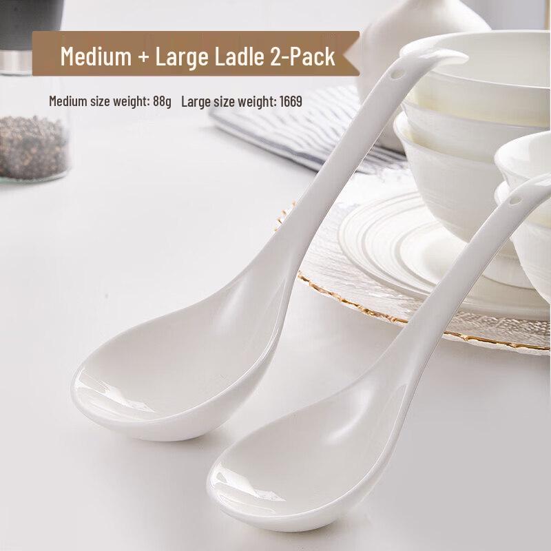 Qīwēi Long-Handle Ceramic Soup Spoon