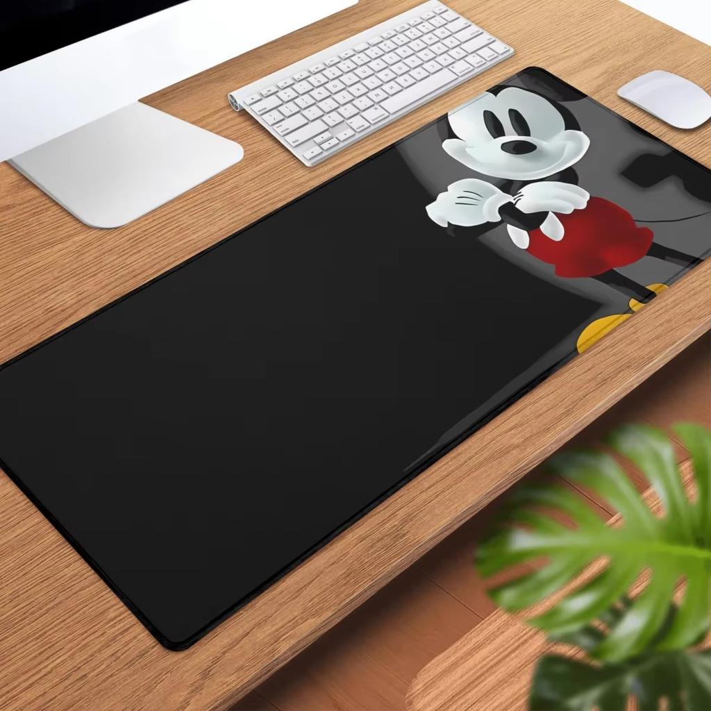 MINISO Cartoon Characters Printed Mouse Pad, Black Background Design, Rubber Material, Non-Slip Base, Smooth Surface for Office & Home
