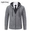 Men's Hooded Cardigan Sweater - Autumn/Winter Knit, Plus Velvet, Casual Outerwear