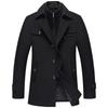 Mens Woolen Coat Warm Coat Down Jacket Wool Coat Cotton-padded Coat Autumn and Winter Warm Tops Business Casual Mens Windbreaker