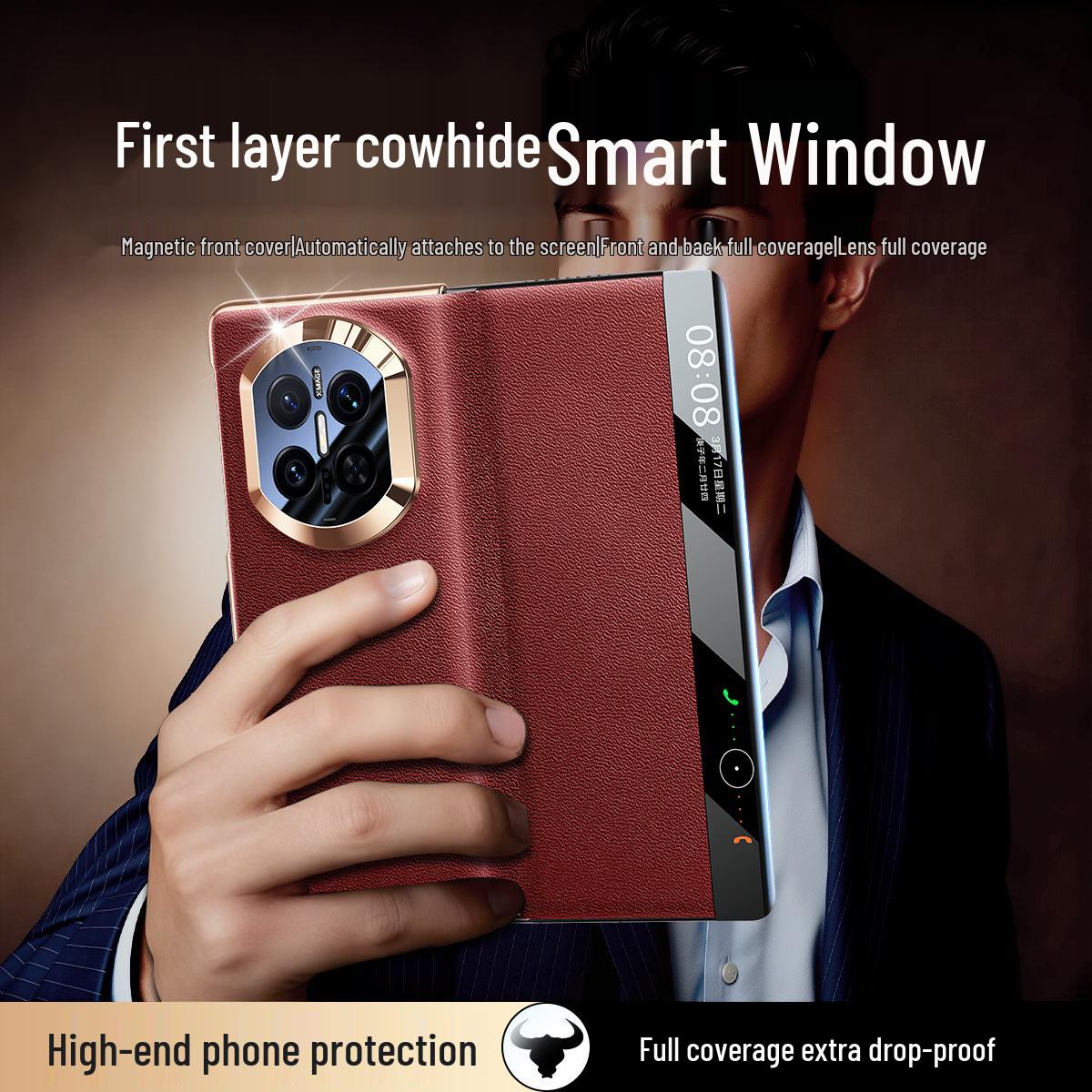 Huawei Mate X7 Genuine Leather Foldable Magnetic Anti-Fall Full Coverage Phone Case - Collector s Edition Huawei Mate X7 / X7 Collector s Edition