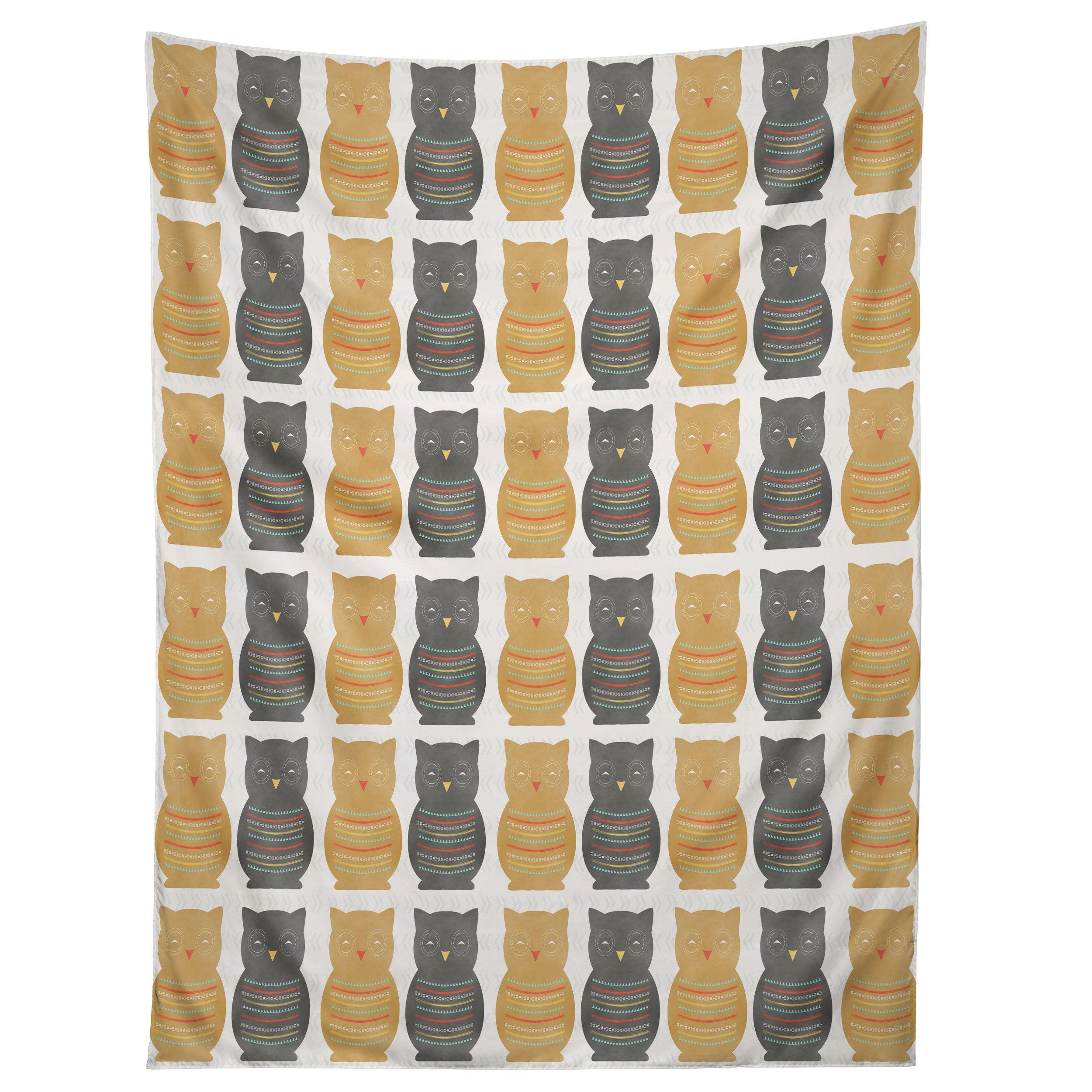 NATIVE OWL PATTERN tapestry 75x100