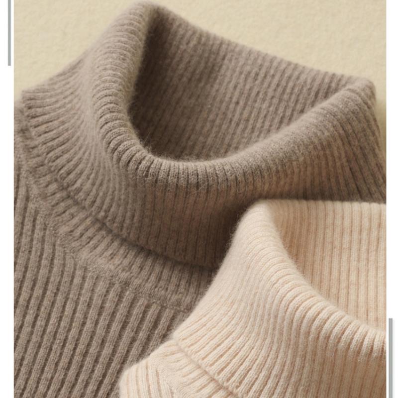 Podzim Zima Dámský Vlněný Svetr Bezešvý Rolák Kašmírový Pulovr Základní Slim Pletenina Jednobarevné Oblečení Top