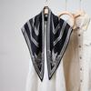 Summer Atmosphere Wearing Headscarf Twill Silk Simulation Silk Cool Diagonal Scarf Cashew Print Women's Triangle Silk Scarf