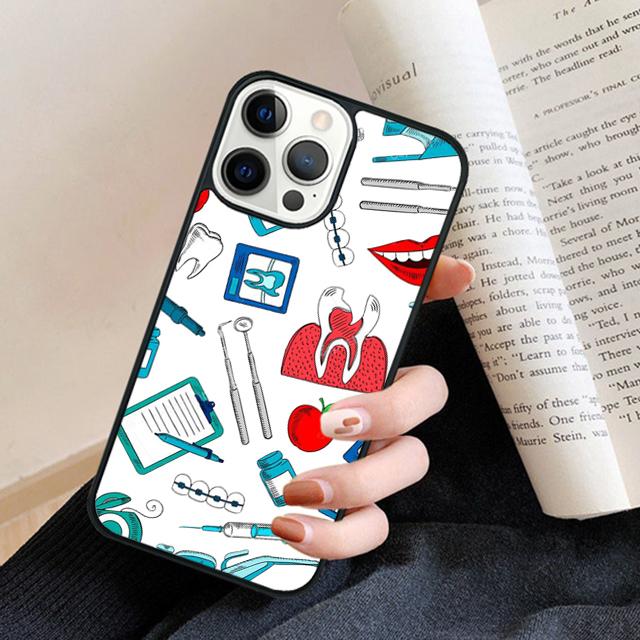 Anatomy Dental Crowned Tooth Crown Phone Case Back Cover for iPhone 17 Air 16 15 14 13 11 12 Pro Max Plus