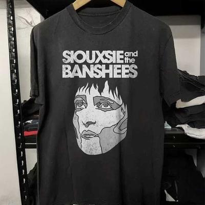 Siouxsie and the Banshees Tour Konzert Unisex Schwarzes Baumwoll-T-Shirt