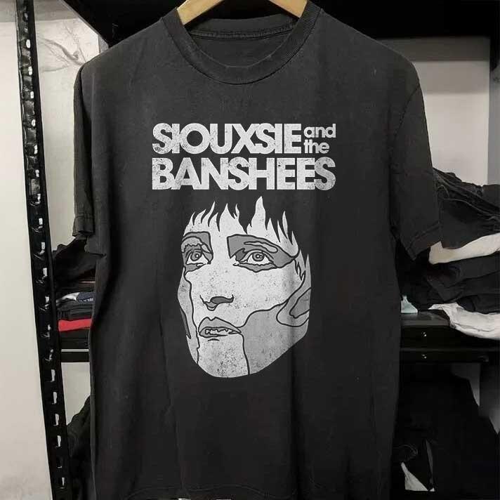 Siouxsie and the Banshees Tour Konzert Unisex Schwarzes Baumwoll-T-Shirt