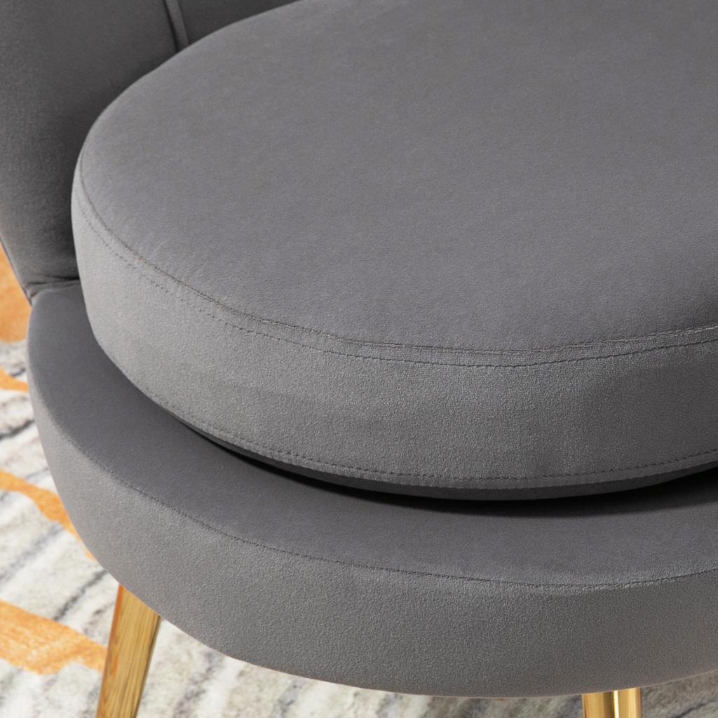 Shell Armchair, Vintage Armchair, Bedroom and Living Room Armchair, Elegant Design, with High Backrest, 76x67x74cm, Grey