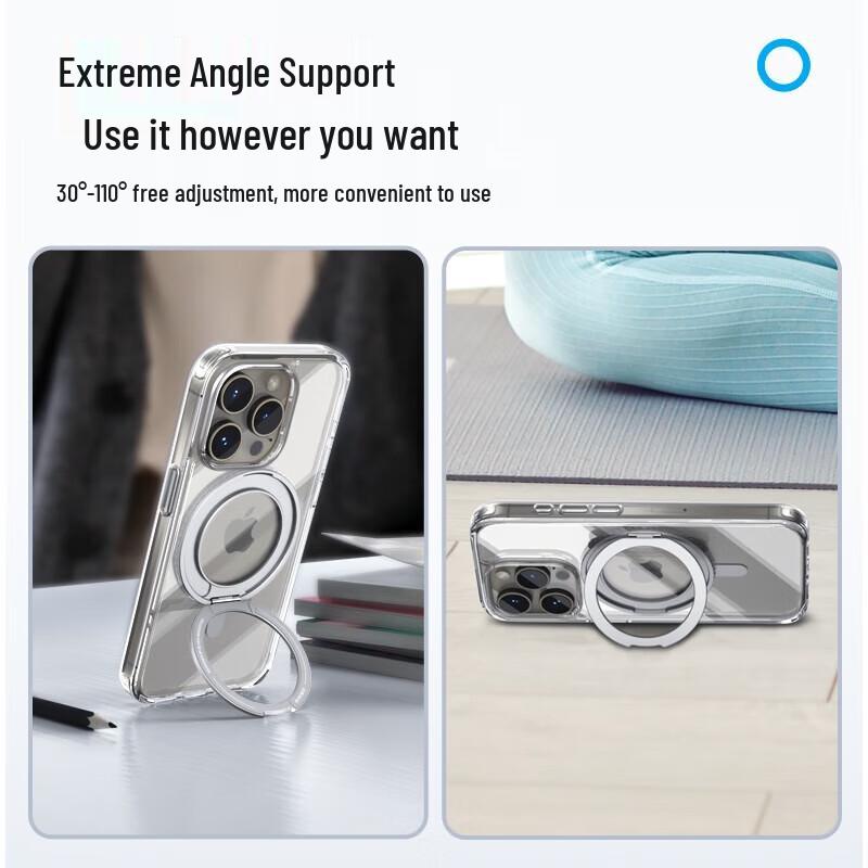 Mr. Blue Gorilla iPhone 15 Pro 360° Stand MagSafe Clear Case