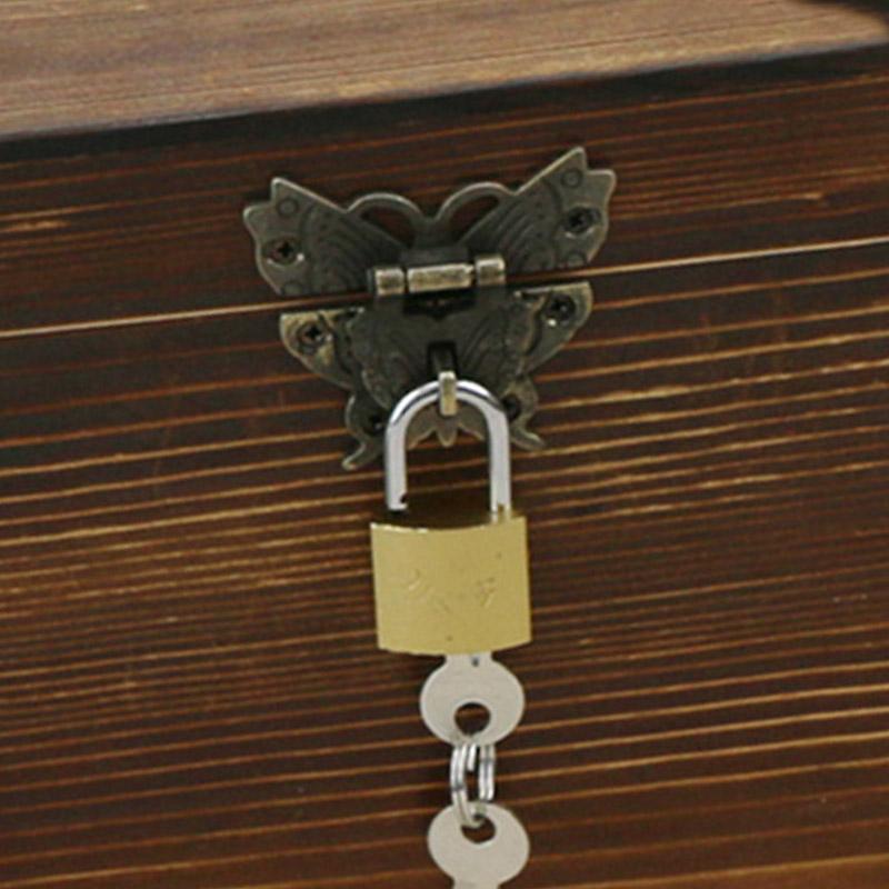 Vintage Butterfly Lock Antique Bronze Hasp Latch Upscale Jewelry Wooden Box Cabinet Lock Case Decorative Hardware Accessory