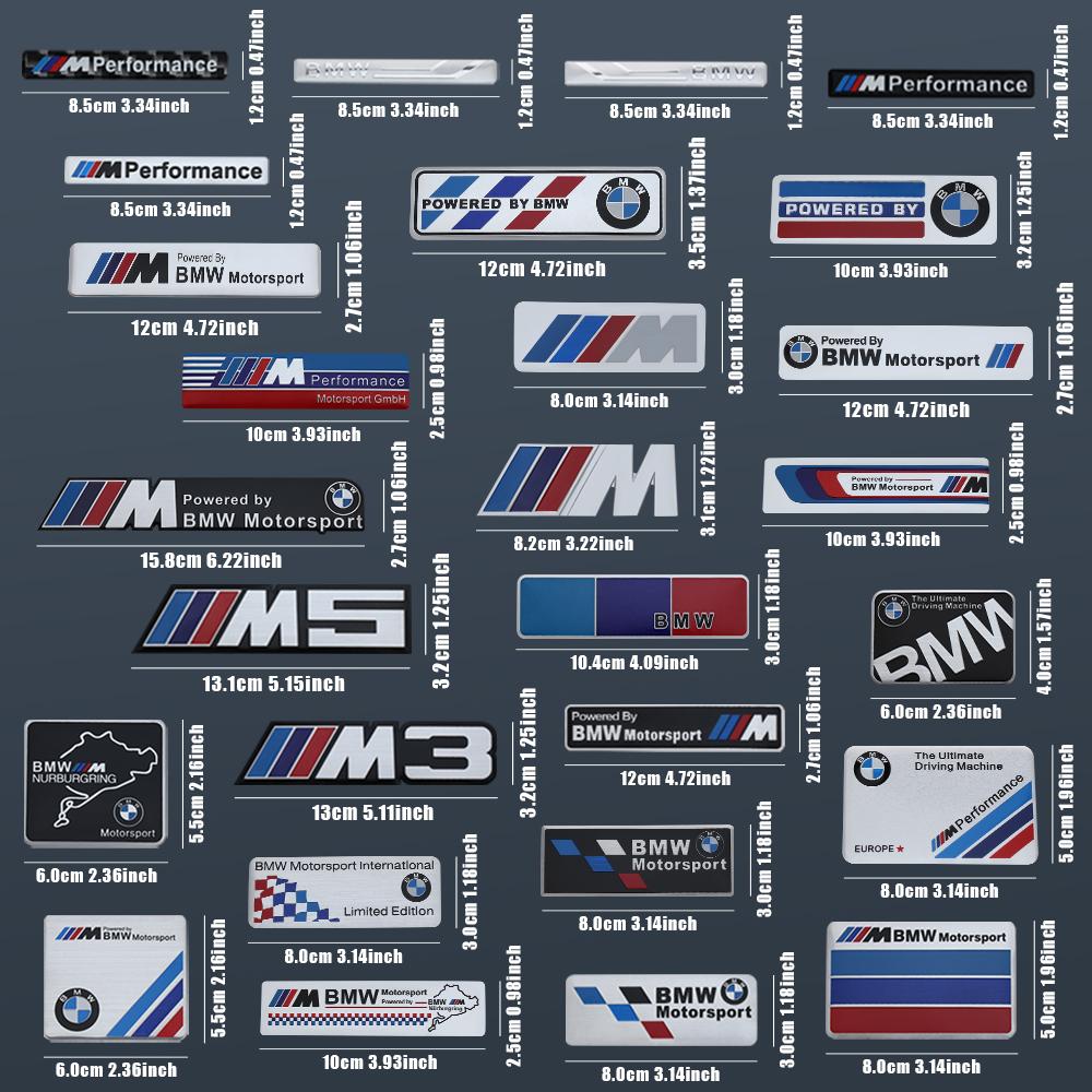 Auto Decoration Stickers 3D Aluminum Car Body Tail Trunk Badge Decals For BMW M Performance M3 M5 Motor Sport Emblem Accessories