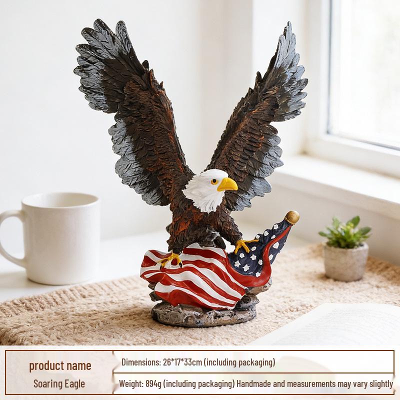 Bald Eagle Resin Statue - American Luxury Decor for Living Room, Entryway, or Garden