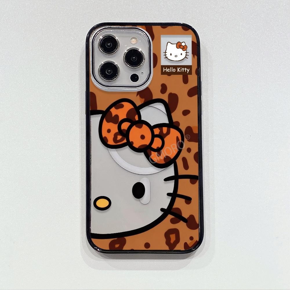 Maillard leopard print bow kitty cat apple 15promax mobile phone case iphoneAIR anti-drop protective case