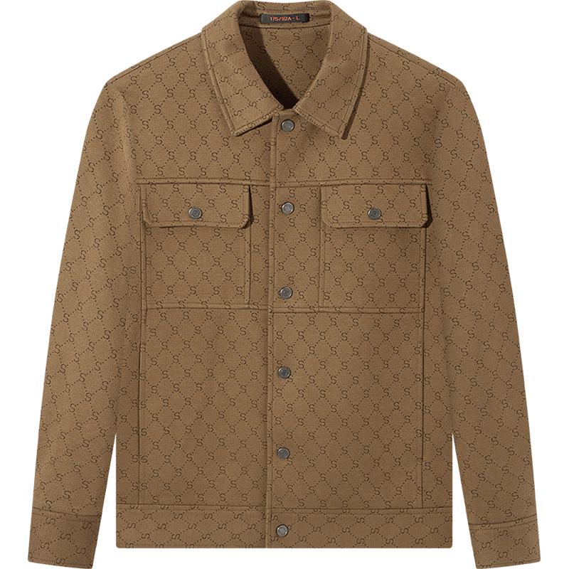 

Qipai Jacquard Workwear Lapel Jacket 4XL