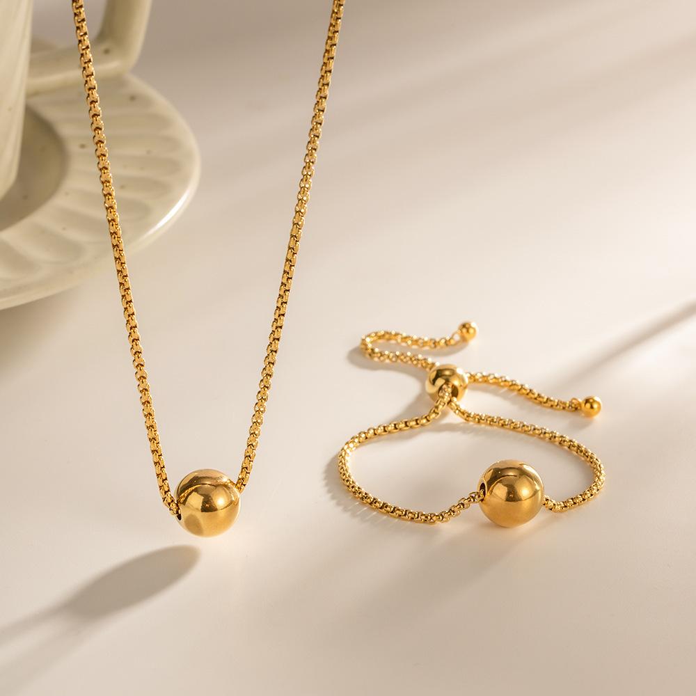 Yori Distinctive Stainless Steel Balls Pendant New Style Necklace Bracelet 18K Gold Plated Waterproof Fashion Statement Jewelry
