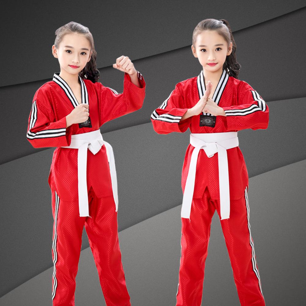 New Pattern Men's and Women's Taekwondo Clothing Long Sleeves Pure Cotton Taekwondo Clothing Training Clothing Wear-resistant