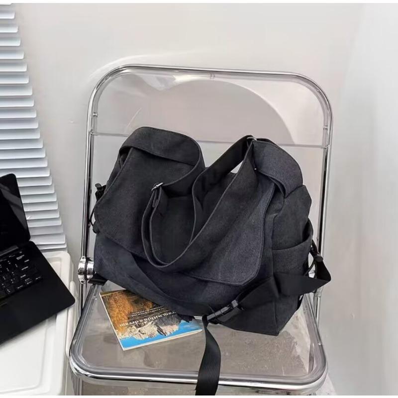 Simple Retro Trendy Cool Canvas Bag Men's and Women's Trendy Shoulder Messenger Bag New Handbag