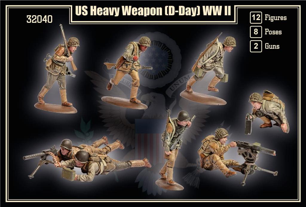 Mars Figures 32040-1/32 - US Heavy Weapon (D-Day) WWII Scale Plastic Model Kit