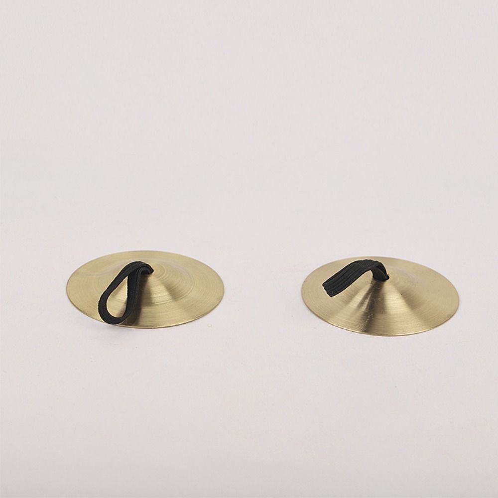 2Pcs Portable Finger Cymbal Traditional Mini Belly Dance Cymbal Early Education Professional Finger Dial Pads Education Props