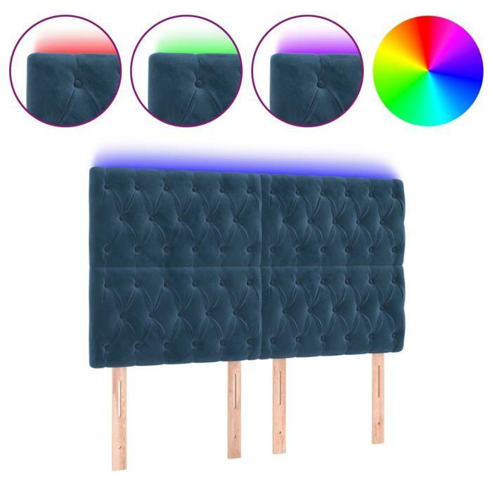 VidaXL LED Headboard Bedroom Furniture Double Bed Accessory Head of Bed Frame Interior Dark Blue 3122812