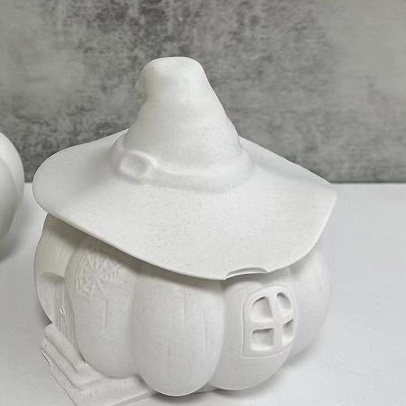 Pumpkin Jar with Lid Silicone Mold Halloween Jewelry Storage Box Plaster Mold DIY Handmade Plaster Epoxy Resin Crafts Flower Pot
