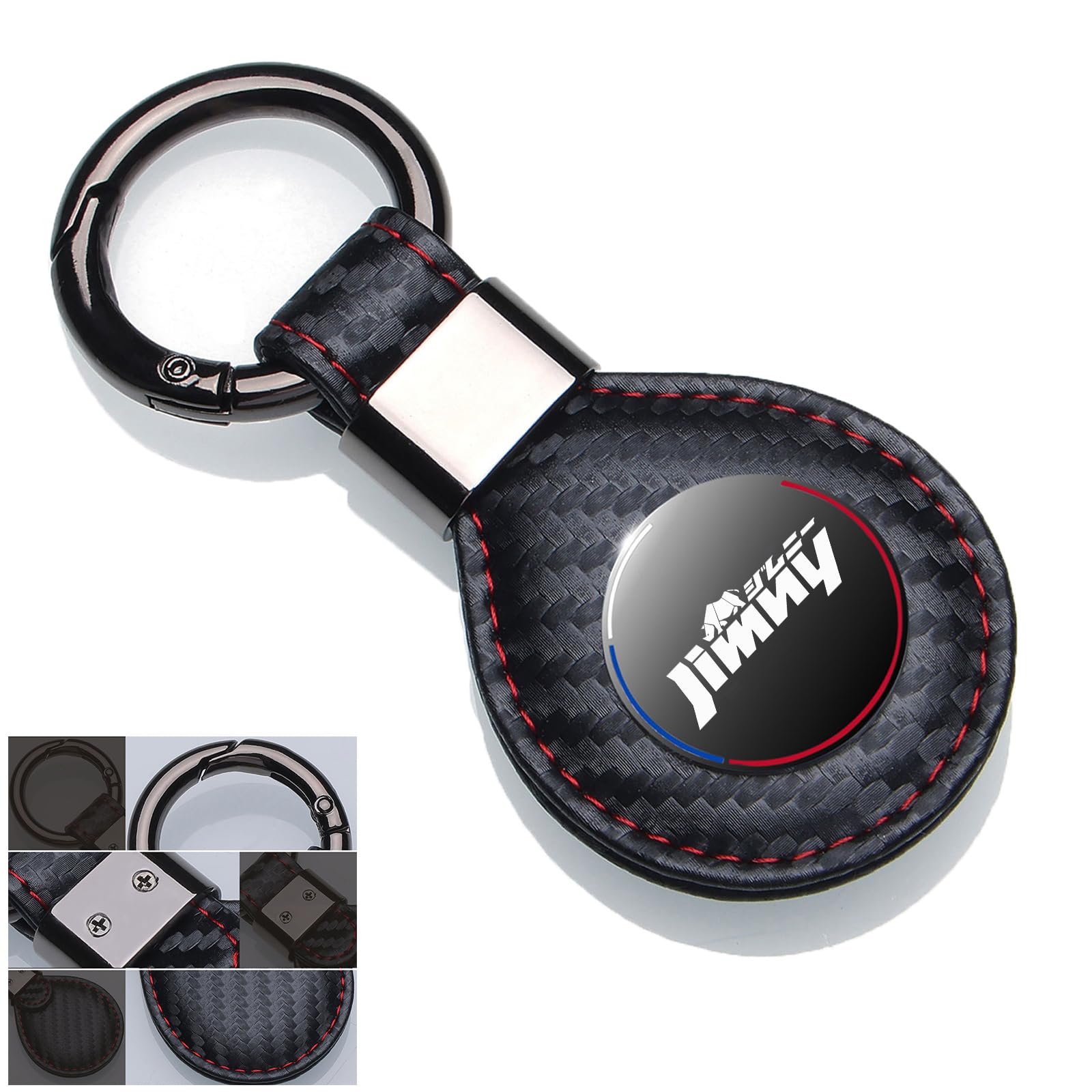 

Брелок для ключей автомобиля Подходит для ключей из натуральной кожи Предотвращает Модный кожаный ключ Ключ от машины Кожаный Лазерный ключ Карбоновый стиль [MailiMy] Держатель, Jimny,