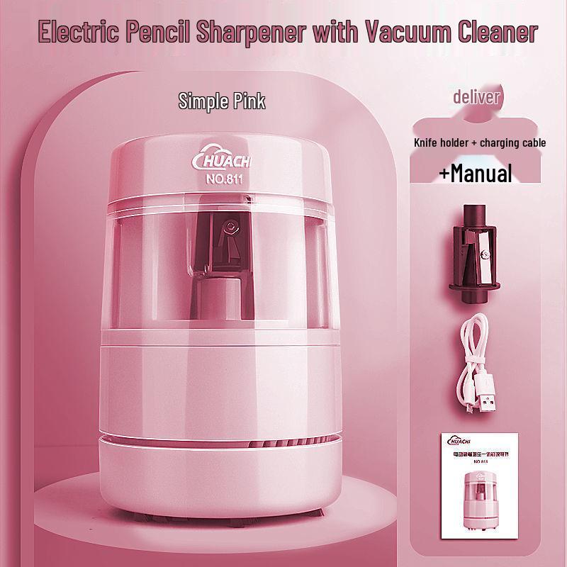 Rechargeable 2-in-1 Electric Pencil Sharpener & Desktop Vacuum Cleaner – Multifunctional Rotary Automatic Sharpener
