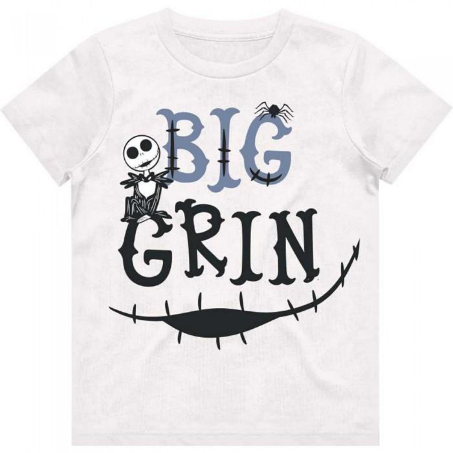 

Nightmare Before Christmas Childrens_Kids Big Grin Cotton T-Shirt S чёрный