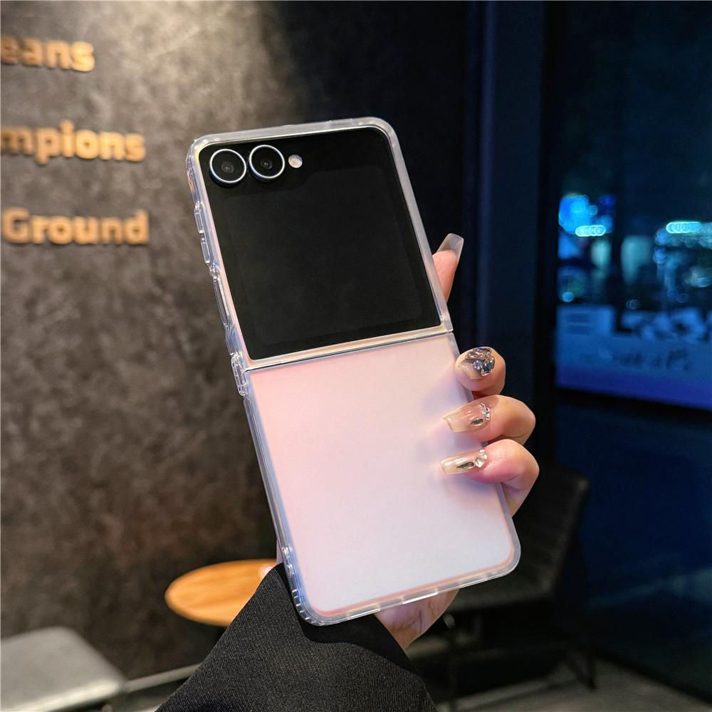 Applicable To Samsung Zflip7 Mobile Phone Case Zflip 5th Generation Folding Screen Flip Zflip6 Laser Gradual Change Magnetic Case