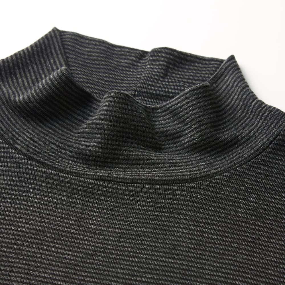 Gunze Hot Magic Warm Innerwear Thin and Seamless High Long Charcoal Size L (MH9445R) - Warm, Moisture-Wicking, Heat-Generating, Hem, Neck, Turtleneck,