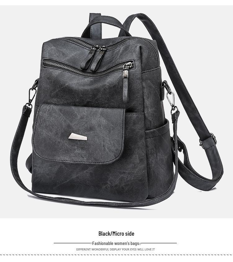 Korean Style Women's Large Capacity PU Backpack