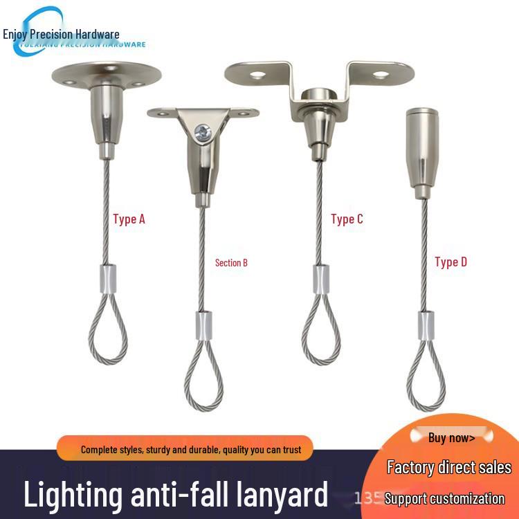 

Adjustable Anti-Fall Wire Rope with Aluminum Sleeve and Code Lock for Hanging Lamps and Billboards Type A Round Plate + 2mm Steel Wire 0.5m