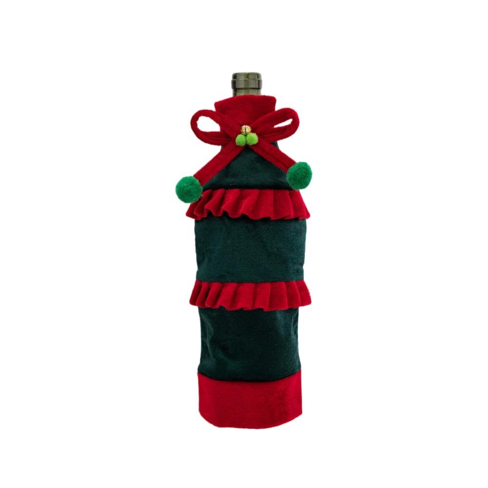 Bowknot Wine Bottle Cover Bow Ruffled Beer Bottle Cover Holiday Decoration Halloween Christmas