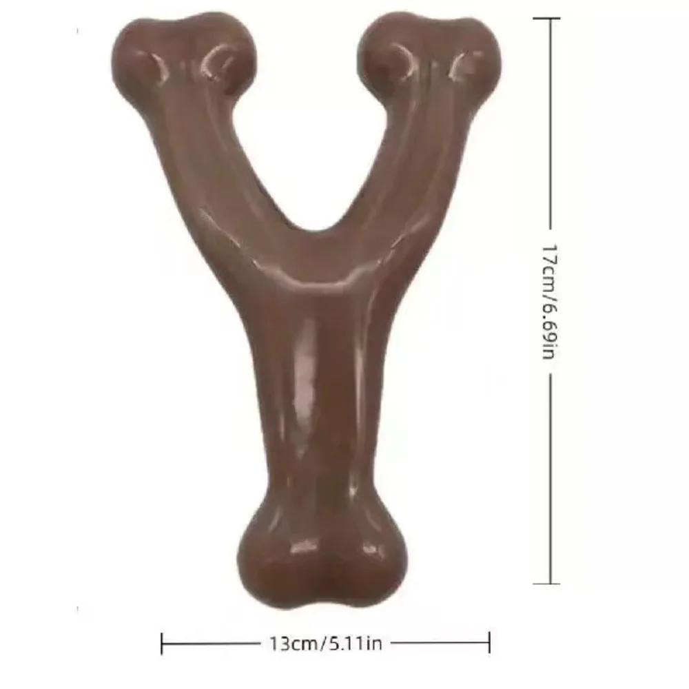 

Nylon Dog Bone Chew Toy for Aggressive Chewers, Bacon Flavor Dental Toy XS темно-коричневого